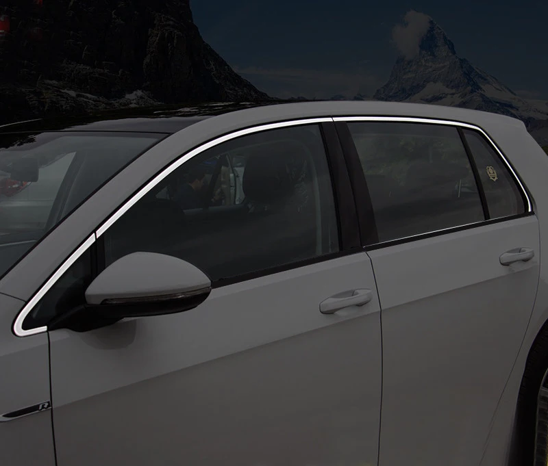 Stainless Steel Exterior Door Upper Window Cover Trim 6pcs for