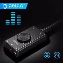 ORICO USB внешняя звуковая карта с портом гарнитуры+ 1 разъем для микрофона 3,5 мм адаптер для отключения звука Регулировка громкости