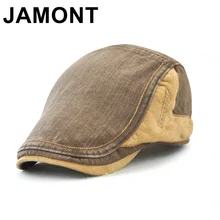 Jamont Мужская винтажная хлопковая кепка газетчика лето осень Duckbill козырек Cabbie Ivy Peaked cap для мальчика Boina Повседневная Плоский берет шляпа