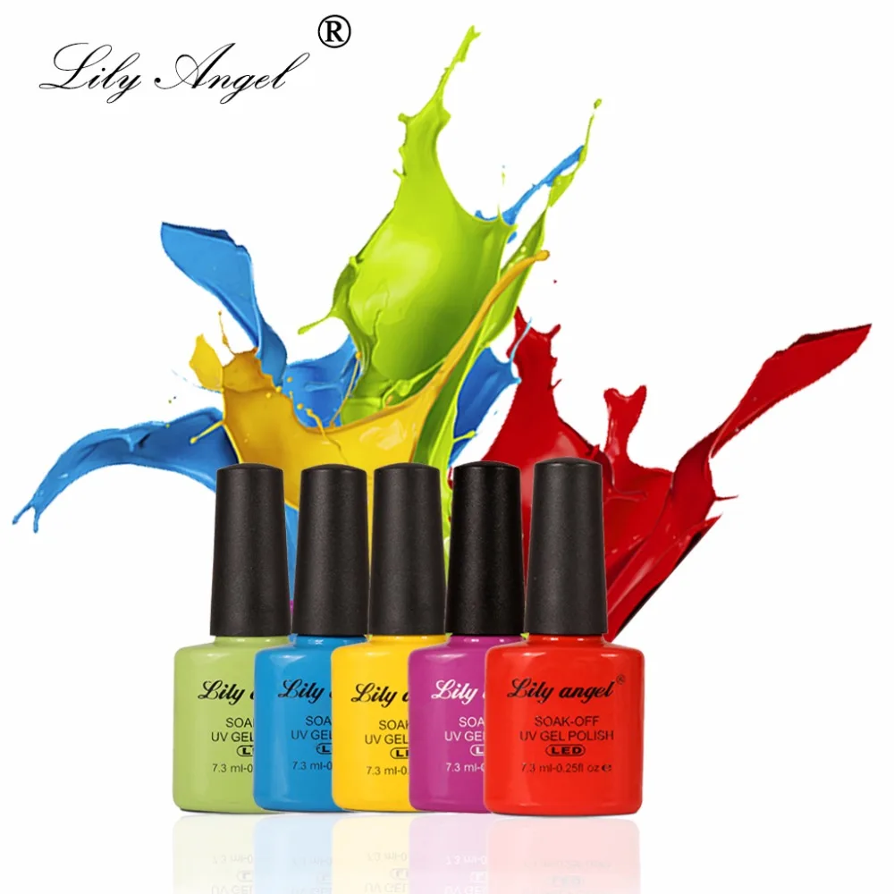 زنبق الملاك 7.3 مللي مسمار الفن تصميم مانيكير 110 اللون نقع قبالة المينا 2018 جديد هلام البولندية LED الأشعة فوق البنفسجية هلام مسمار البولندية ورن...