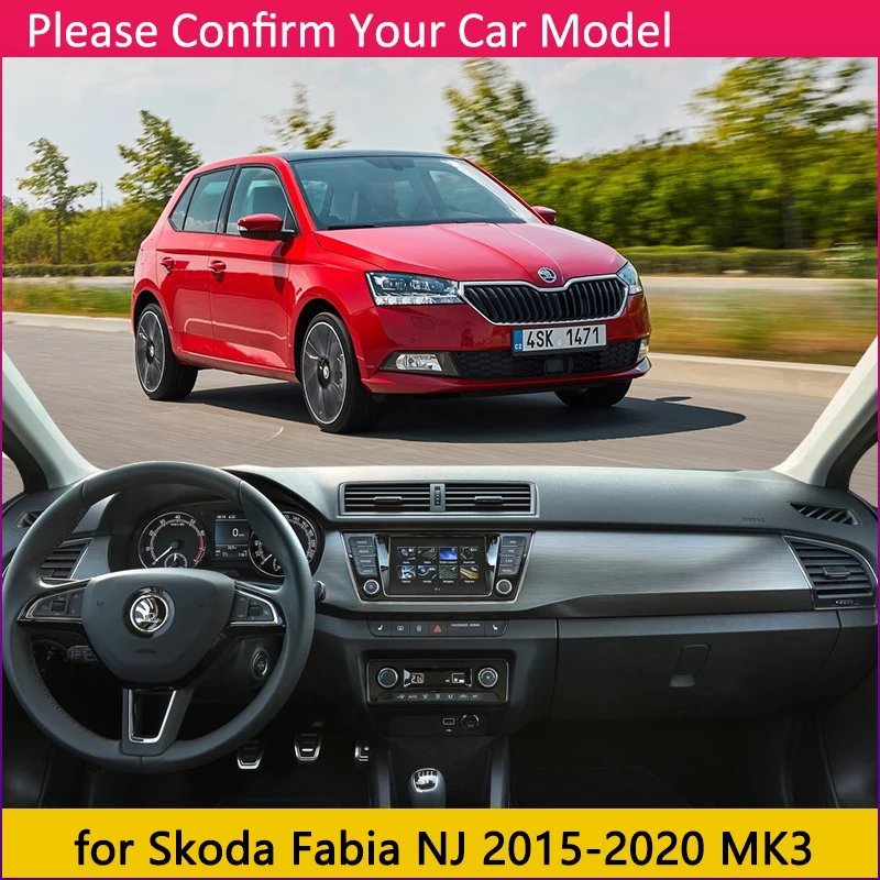 Для Skoda Fabia 3 Нью-Джерси MK3 Противоскользящий коврик, коврик на приборную панель Зонт коврик для панели автомобильные аксессуары