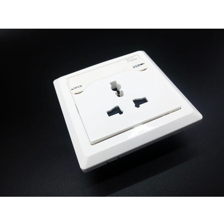 Multifunction 1U Charging Socket 86X86 One USB Wall Outlet Flapper AC