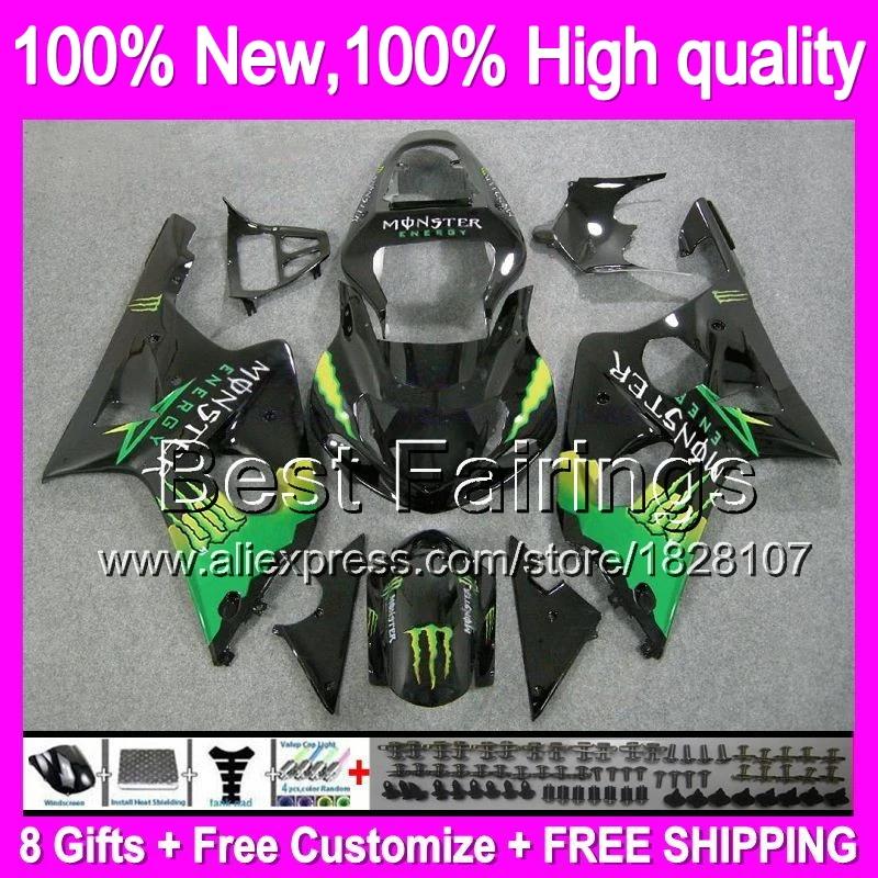 

Fairing For SUZUKI GSX-R1000 GSXR1000 00-02 86B10 K2 Green black GSXR 1000 GSX R1000 00 01 02 2000 2001 2002 +Decal blk green