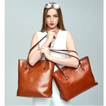 Women Shopping Bag Genuine Leather Female Bag Handbag Fashion Style Cowhide Large Capacity Totes Big Size Ladies Shoulder Bag