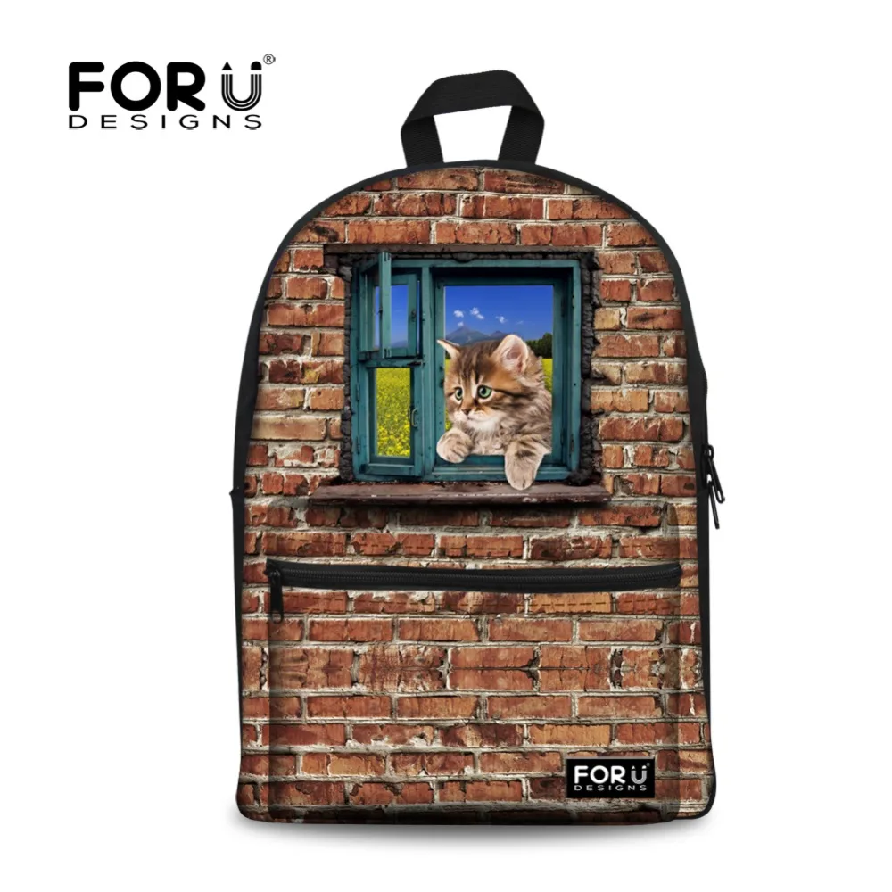 

3D Animal Backpack Kawaii Cat Dog Printing Backpack for Teenage Boys Girls High School Children Rucksack Casual Kids Back Pack