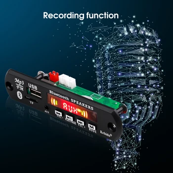 

5V MP3 decoder Car MP3 Player Handsfree recording Car FM Radio Module Bluetooth 5.0 DIY Board for Speaker TF USB AUX Audio