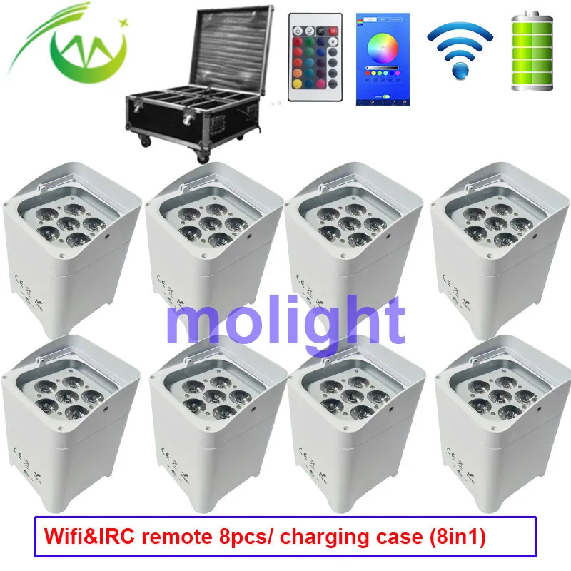 

RGBWAUV Par Wireless dmx Wedding Uplights Wifi& IRC Remote DMX512 Par Battery LED Up Lighting Party Wall Uplight DJ Uplighting