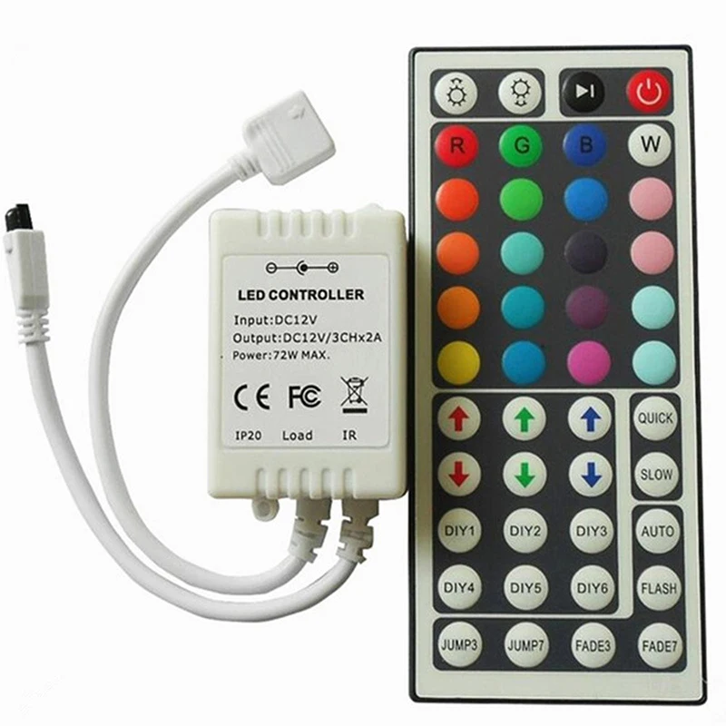 

44 keys LED IR RGB Strip Controller LED Single Controller IR Remote Dimmer DC 12V 6A For RGB 3528/2835 5050 LED Strip