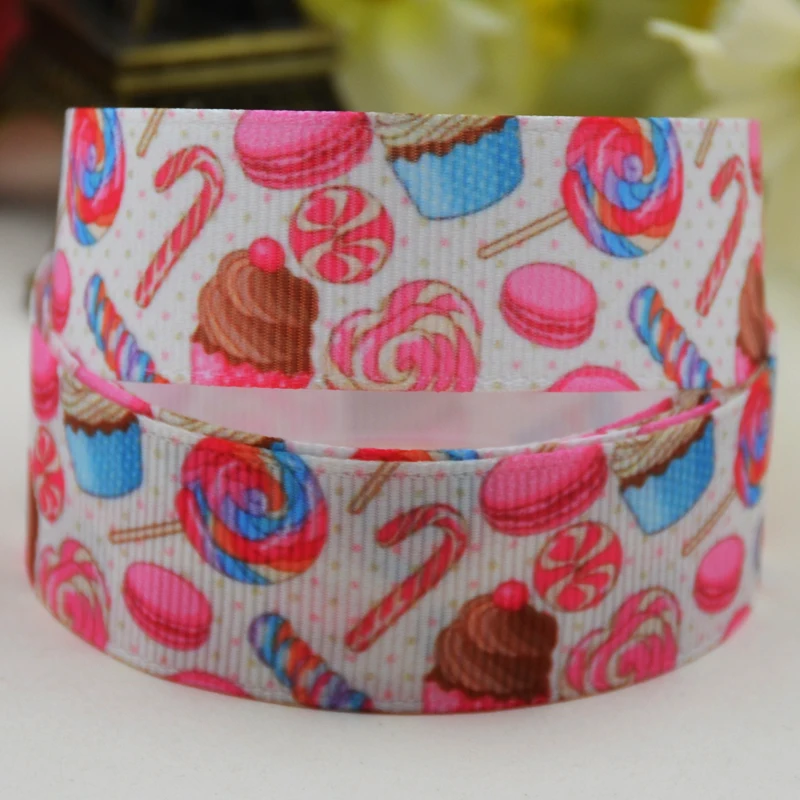 

7/8'' (22mm) Candy Character printed Grosgrain Ribbon party decoration satin ribbons X-02244 OEM 10 Yards