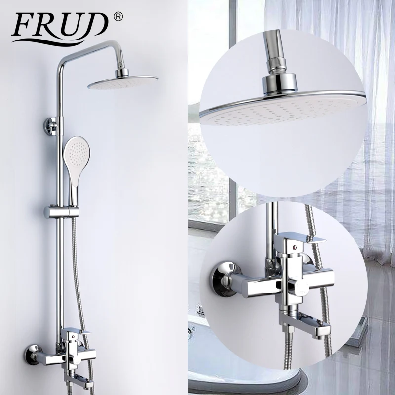 FRUD Sanitary Ware Suite Bathroom Rainfall Shower Set Faucet Mixer Tap Wall Mounted Water Sink set Bath Water Shower Faucet FRUD Sanitary Ware Suite Bathroom Rainfall Shower Set Faucet Mixer Tap Wall Mounted Water Sink set Bath Water Shower Faucet
