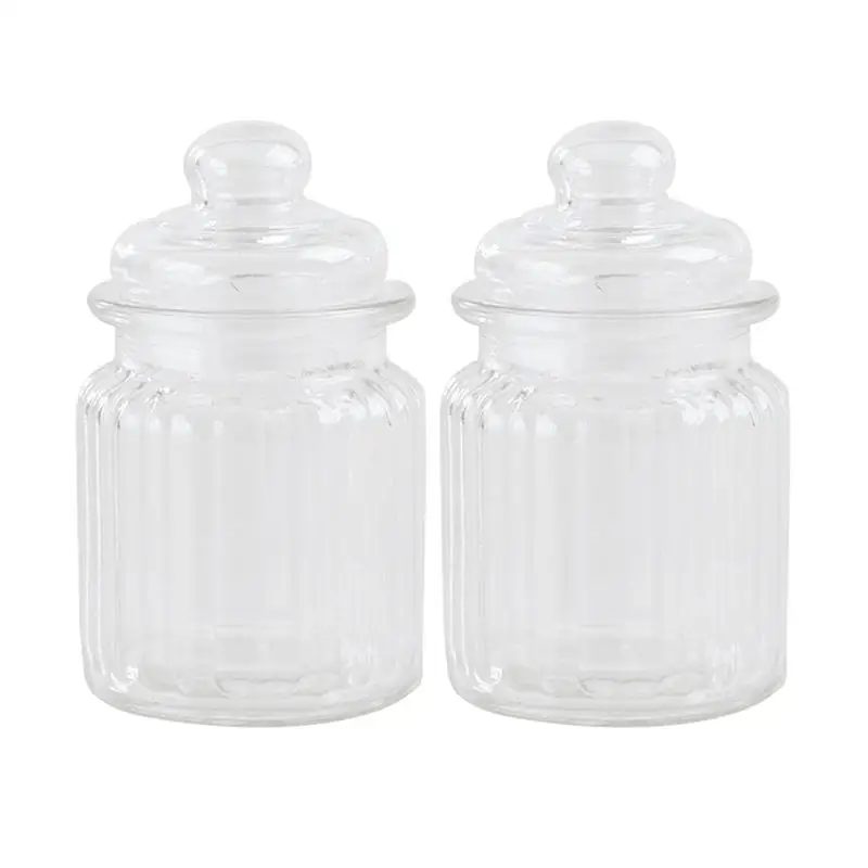 2pcs 900ML Transparent Seal Glass Storage Bottle Practical Simple Seasoning Pot Storage For Food Candies Tea Leaf Kitchen Gadget