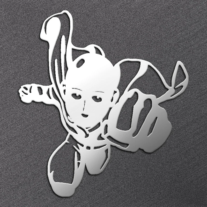 الساخن أنيمي واحد لكمة رجل Saitama ملصقا الفاخرة للهاتف المحمول والحاسوب المحمول ملصقا دراجة نارية DIY 3D المعادن وعلامات اللعب
