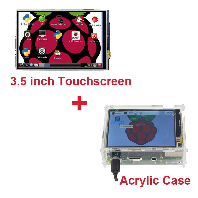 Raspberry Pi 3 ЖК-дисплей модуль 3,5 дюймов ЖК-сенсорный экран+ акриловый чехол прозрачный Чехол Поддержка Raspberry Pi 3 Model B+ plus