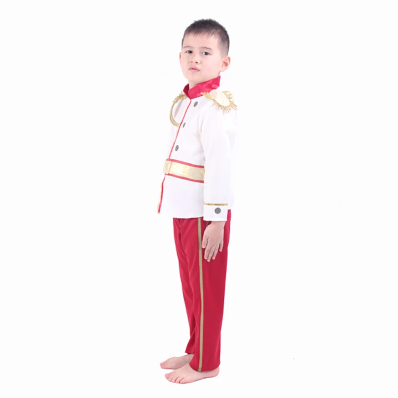 Костюм белого принца для мальчиков, благородная аристократическая королевская домашняя форма для детей, карнавальный костюм на Хэллоуин