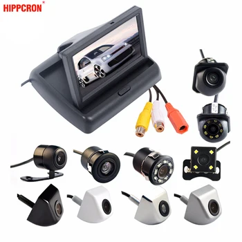 

2In1 Car Parking System Kit 4.3" TFT LCD Color Monitor Foldable HD Screen Display + Auto Backup Rear View Camera Waterproof