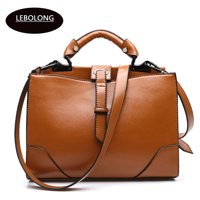 Lebolong Women Bag Top Handle Big Capacity Female Tassel Handbag Fashion zipper Shoulder Bag Cow ...