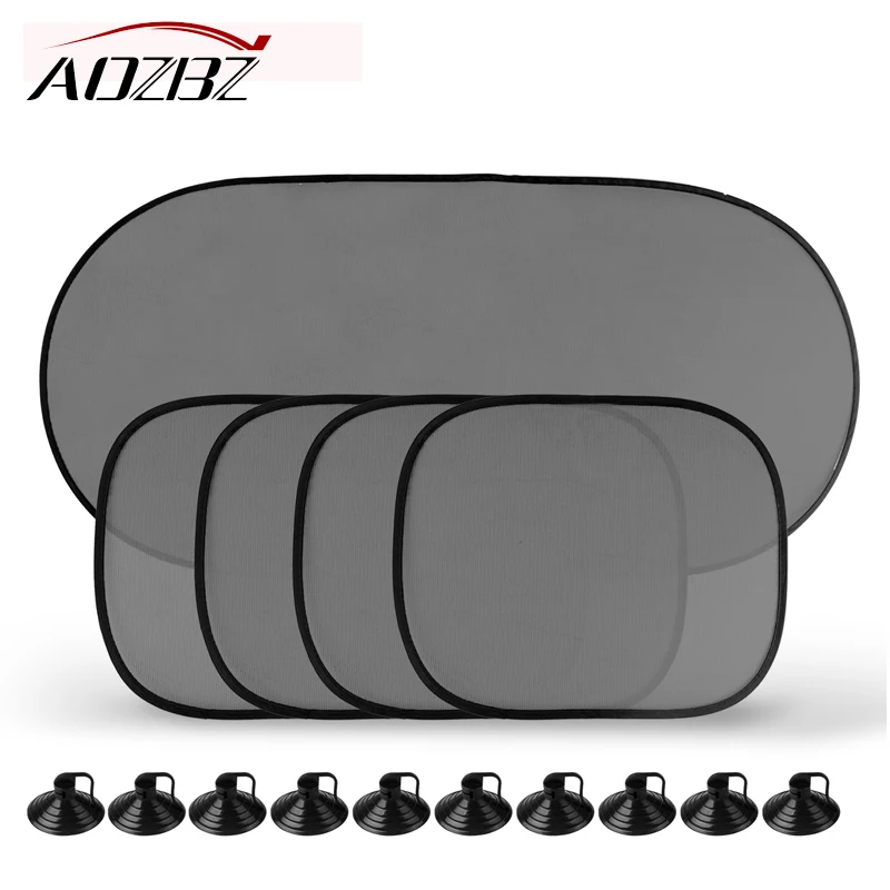

AOZBZ 5pcs Black Auto Sunshade Car Window Suction Cup Car Sun Shade Car Curtain Auto Sun Shade Car Styling Covers Sun Visor