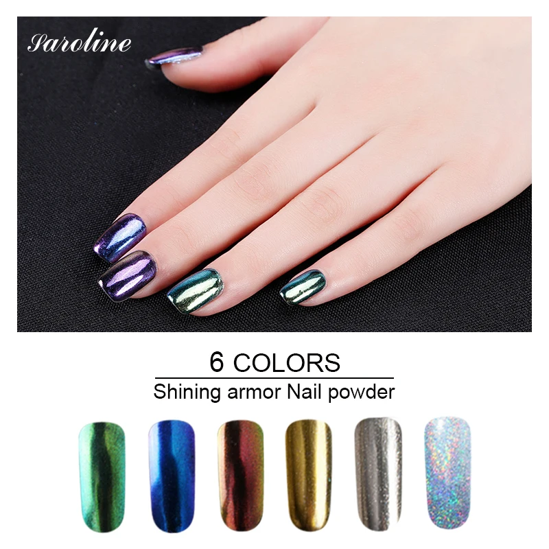 Mirror Powder Holographic For Nail Gel Polish Art Magic Look Silver