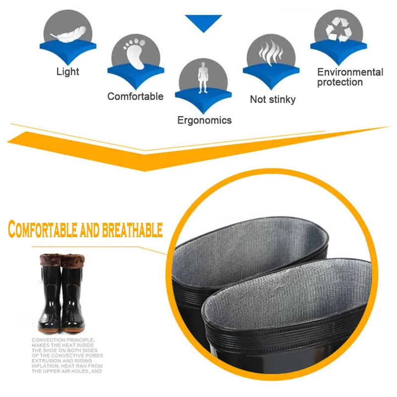 Outdoor Fishing Waterproof Boot fishing waders fishing shoes Keep warm boots Breathable 40-44 Plus velvet to keep warm