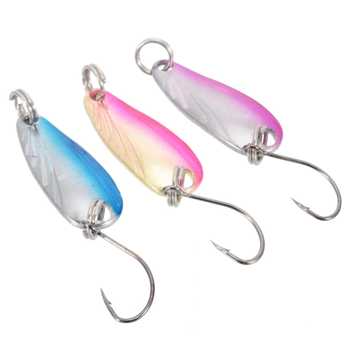 New 12Pcs Colorful Metal Spoon Lure Spinner Bait Hard Sequins Fishing Tackle Box For Trout Artificial Trout Lure Tackle Set