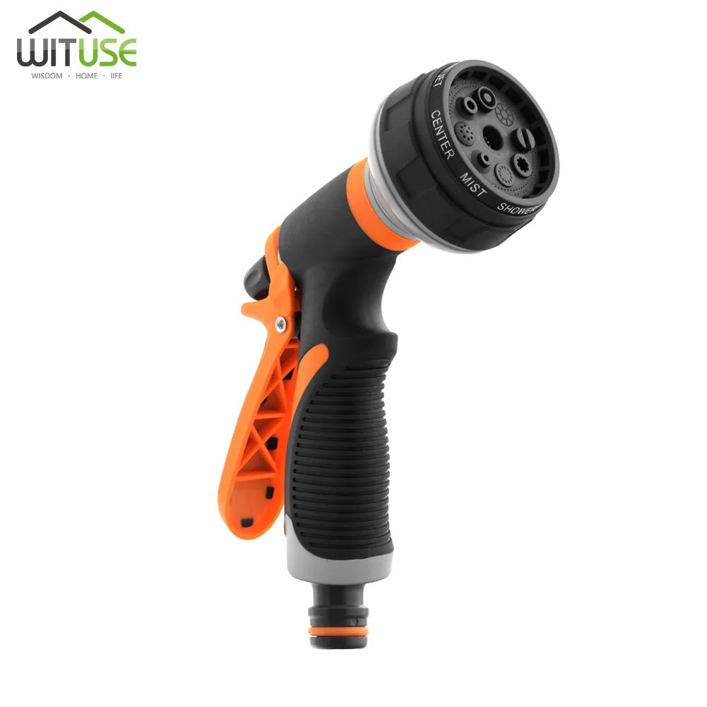 

Garden Hose Nozzle Spray Nozzle 8 Patterns No-Squeeze Sprayer High Pressure Flow Control Trigger Design for Car Gardening Pets