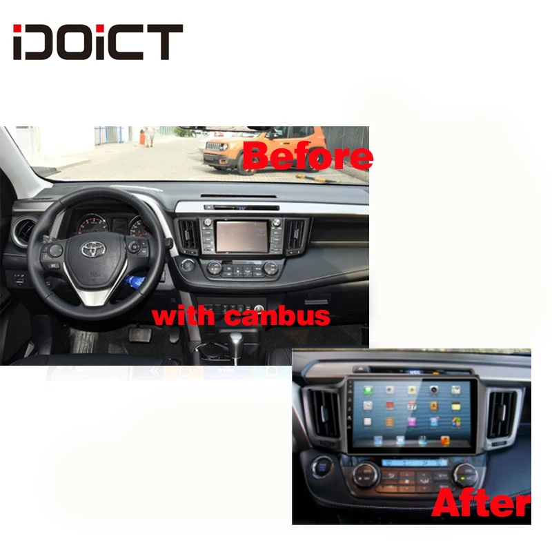 Top IDOICT Android 8.1 Car DVD Player GPS Navigation Multimedia For Toyota Rav4 Radio 2014-2017 car stereo bluetooth 5