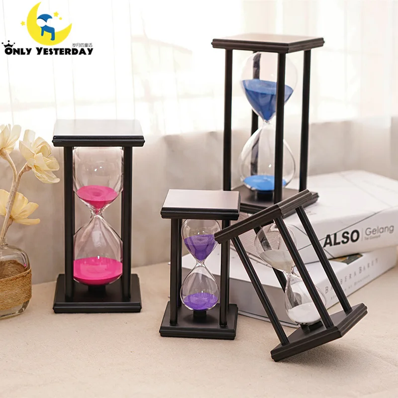 30 Minute sand Hourglass Countdown Timing 14 5 8 8cm Modern Wooden Sandglass Sand Clock Timer