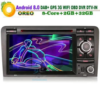 

Android 8.0 DAB+ Sat Navi Wifi 3G DVR Bluetooth CD RDS OBD DTV-IN Head Unit BT Radio Car DVD player FOR AUDI A3 S3 RS3 RNSE-PU