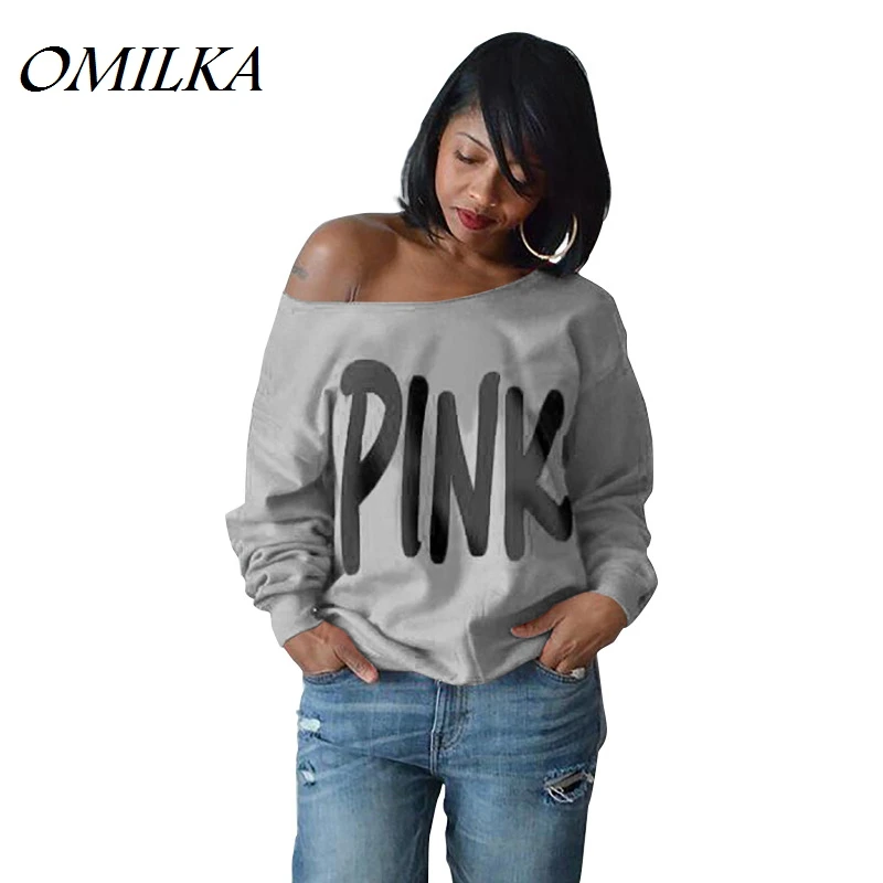 OMILKA осень-зима, женская футболка с длинным рукавом и круглым вырезом, розовая футболка с принтом, повседневные серые, красные, оранжевые топы для клубной вечеринки, футболки