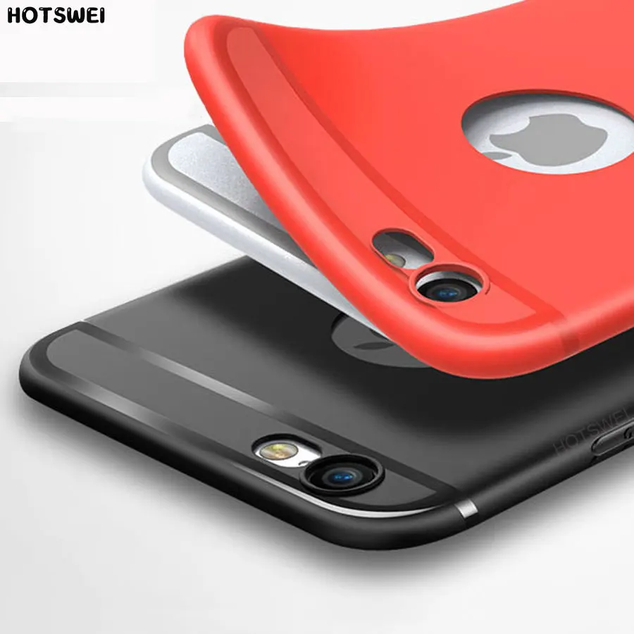 HOTSWEI Case for iPhone 6s 6 8 7 plus 5S 5 Cases Cover Ultra Thin NEW Candy Color Soft Silicone Gel Full Protective |