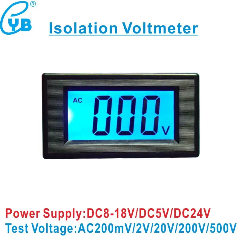 AC 500V 3-1//2 Digital Blue LED Volt Panel Meter Voltmeter Supply 5V DC