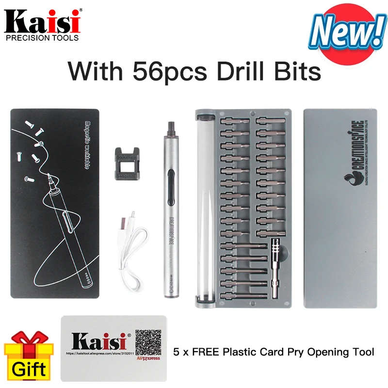 

Brand new Mini Electric Screwdriver Rechargeable Cordless Power Screw Home DIY With LED Light Lithium Battery