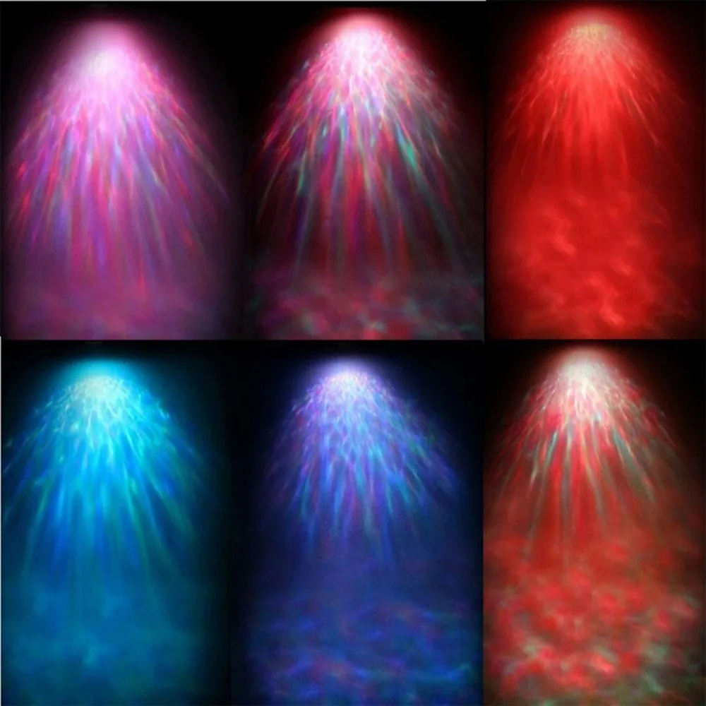 

2PS Portable Fashion Colorful Ocean Wave Light USB Projector MP3 Speaker LED Colorful Round Romantic Night Lamp Festival Gift