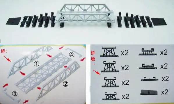 

QL003 1 set Model Train Railway Truss Girder Bridge Accessories for TOMY Thomas 1:87 HO OO Scale NEW Miniature