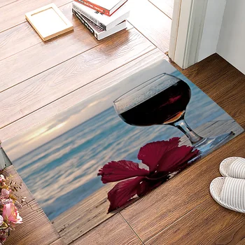 

Wine Beach Flowers And Sunrise Dirt Debris Mud Trapper Boot Shoes Scraper Accessory Sets Floor Carpets Area Runners Extra Soft