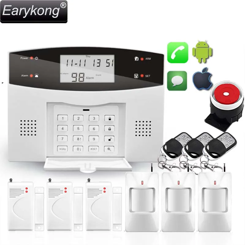 

English/Russian/Spanish/French/Portuguese PSTN GSM Alarm System Menu Guide Voice Prompt Support APP and Relay Control