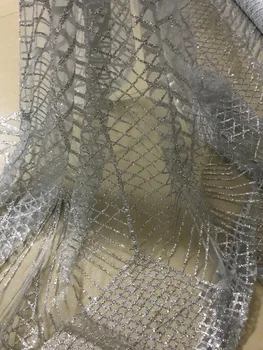 

fashion design PWD1931317 with glued glitter French tulle net lace embroidey material African net lace fabric