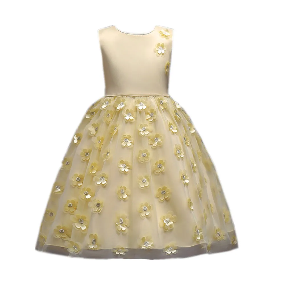 

2019 Princess Flower Girl Dress Summer Tutu Wedding Birthday Party Dresses For Girls Children's Costume Teenager Prom Designs