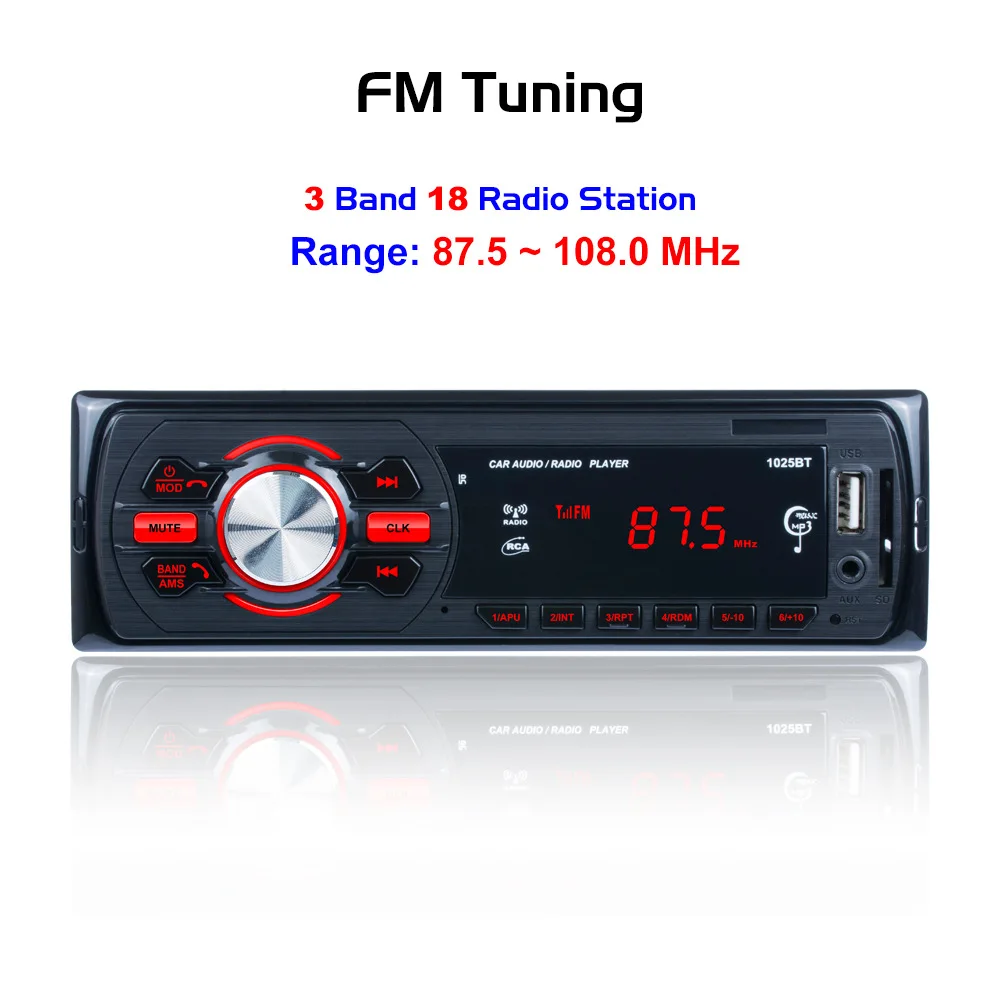 AZGIANT Bluetooth Car Audio Stereo FM Aux Input Receiver USB MP3 MMC WMA Car Radio Mp3 Player with BT Phone Remote Control