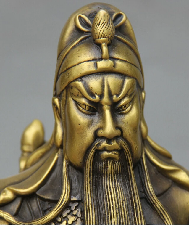 Ymying ZSR коллекционный Бронзовый S2094 12 &quotкитайская медная подставка Guan Gong Yu Warrior God
