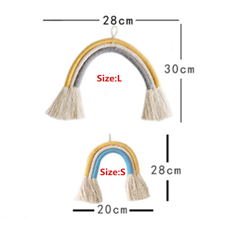 Ручной вязки радужные висячие украшения для детской комнаты радужные настенные украшения скандинавские ручной работы домашние плетеные украшения