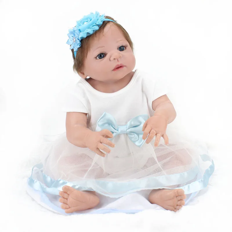 55 см bebe girl reborn ручная имплантированная кукла boneca menina de silicone игрушки для детей