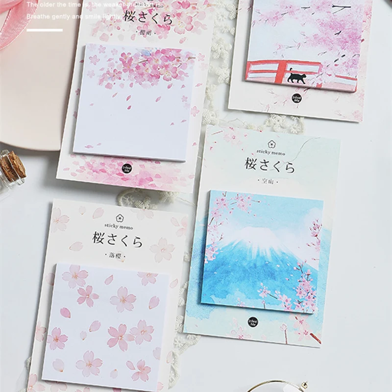 4 шт. красивые cherry blossom сезон sticky note розовый цвет блокнот планировщик наклейки маркер канцелярские школьные принадлежности FM418