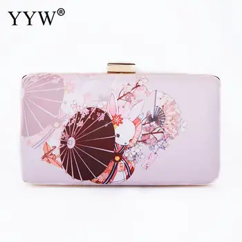 

Evening Party Clutch Bag Silk Pillow Shaped Fashion Shoulder Crossbody Bags With Chain 2019 Cartoon Pink Girl Clutches Purse