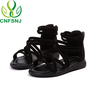 

CNFSNJ 2020 new Summer Beach High top Pump Baby Girls Pu Leather Children Black Kids Fashion Flat Toddler Pink Sandals 21-36