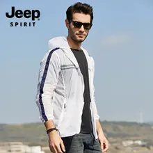 JEEP SPIRIT летняя Солнцезащитная куртка, пальто, мужская деловая одежда с капюшоном, ультра-светильник, длинный рукав, одноцветная модная куртка