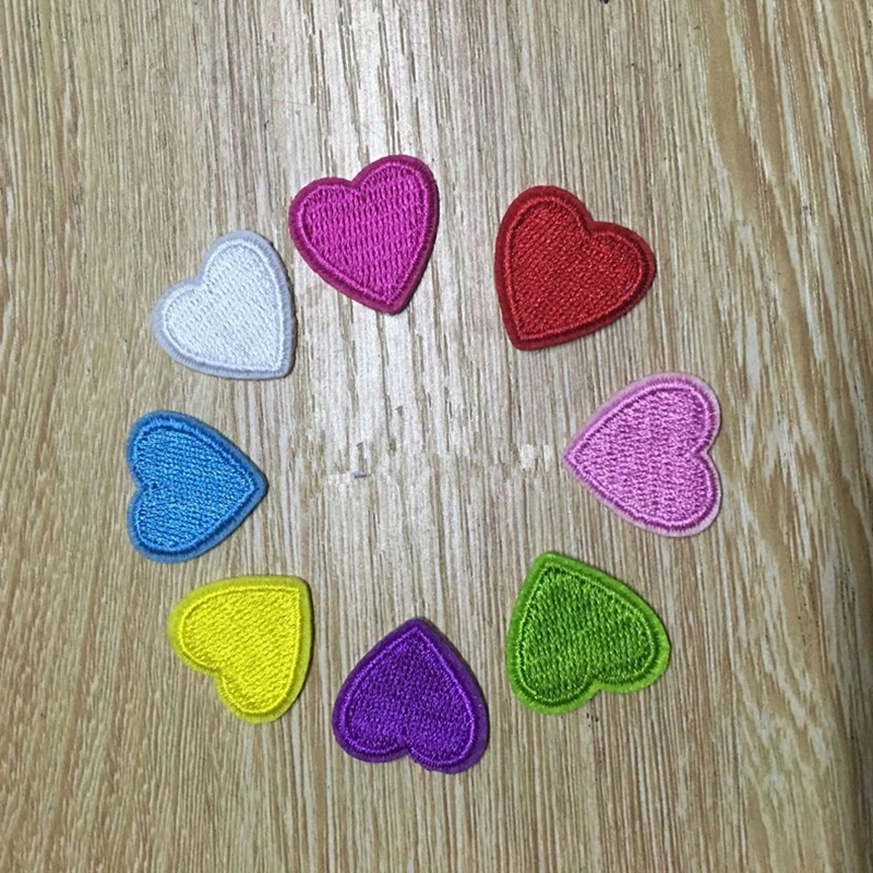 Heart Patches for Clothing Iron on Embroidery Fabric Applique Biker