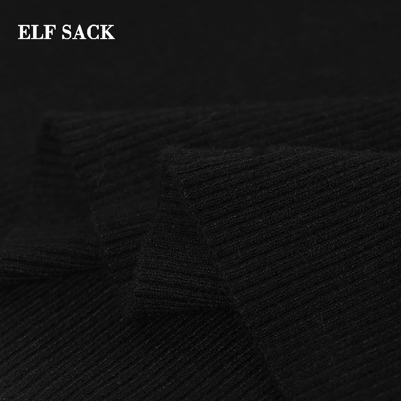 ELFSACK, новинка, женское платье, повседневное, однотонное, прямое, полное, женские платья, до колена, с круглым вырезом, обтягивающие, Femme Vestido, стильные, вечерние, платья