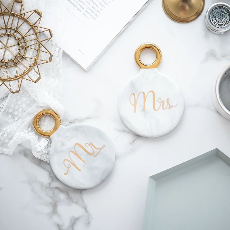 Glod Mr Mrs Marble Ceramic Placemat Coaster Mats Pads for Cup Drink Coffee Mug Table Decoration Accessories Kitchen Tool
Glod Mr Mrs Marble Ceramic Placemat Coaster Mats Pads for Cup Drink Coffee Mug Table Decoration Accessories Kitchen Tool