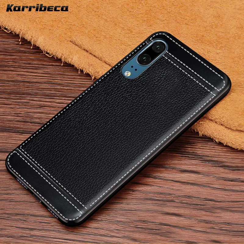 

Litchi pattern silicone case for huawei P20 Pro funda carcasa lychee leather matte tpu cover P20 coque etui tok kryt husa kilif
